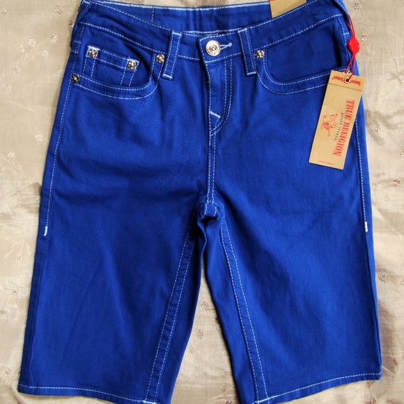 True Religion Other - True Religion Cut-Off Twill Jean Shorts Royal Blue